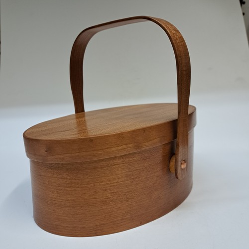 BJ-003 Shaker Treasure Box w/handle, Cherry and Lacewood $165 at Hunter Wolff Gallery