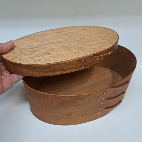 BJ-006 Shaker Treasure Box, Birds Eye Maple and Cherry  $165 at Hunter Wolff Gallery