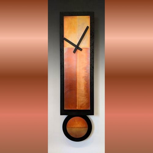 Click to view detail for LL-019 GG Pendulum Clock, Black & Copper $285