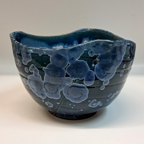 JP-021 Bowl, Dark Blue Crystalline $325 at Hunter Wolff Gallery