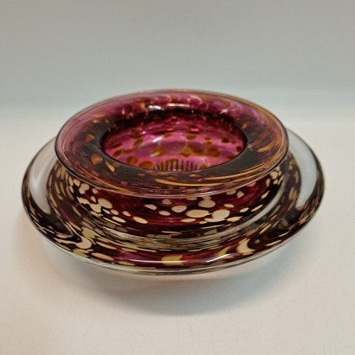 GBG-023 Ikebana Bowl Raspberry, Small $125 at Hunter Wolff Gallery