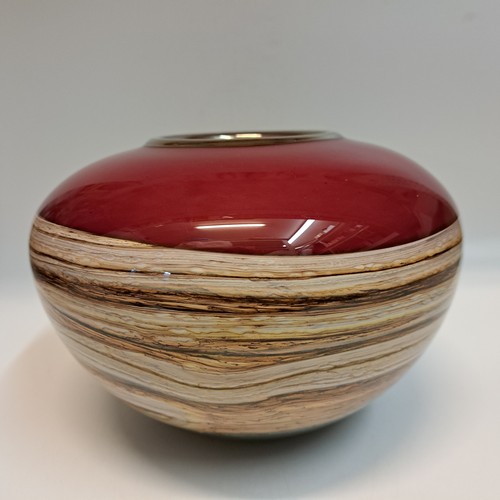 GBG-029 Sphere Bowl, Ruby Strata $430 at Hunter Wolff Gallery