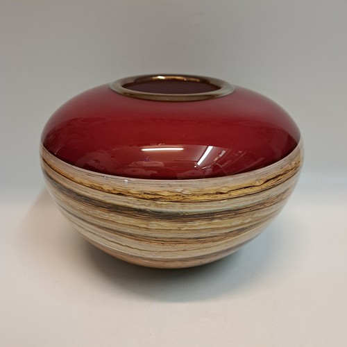 GBG-029 Sphere Bowl, Ruby Strata $430 at Hunter Wolff Gallery