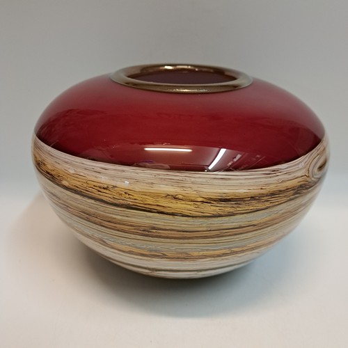GBG-029 Sphere Bowl, Ruby Strata $430 at Hunter Wolff Gallery