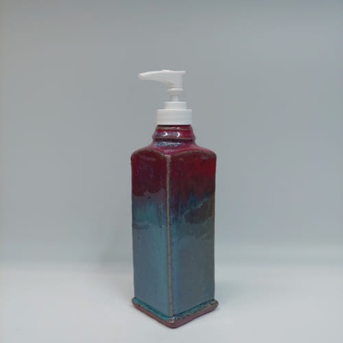 #220203 Soap Dispenser Red/Blue $16 at Hunter Wolff Gallery