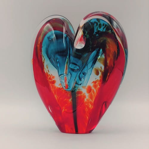 DG-040 Heart Red and Teal 4.5  $110 at Hunter Wolff Gallery