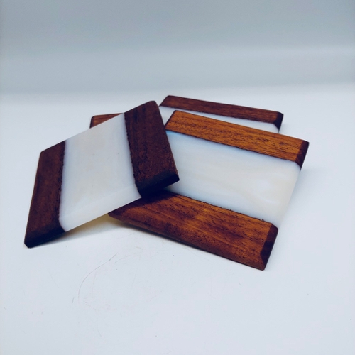 SH188  Coasters Zebra Wood/White Resin $80 at Hunter Wolff Gallery