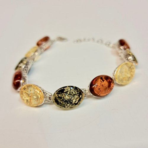 Click to view detail for HWG-2306 Bracelet, Rum, Lemon & Green Amber $135