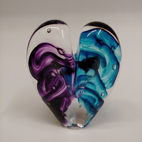 DG-075 Heart Purple and Agua $110 at Hunter Wolff Gallery