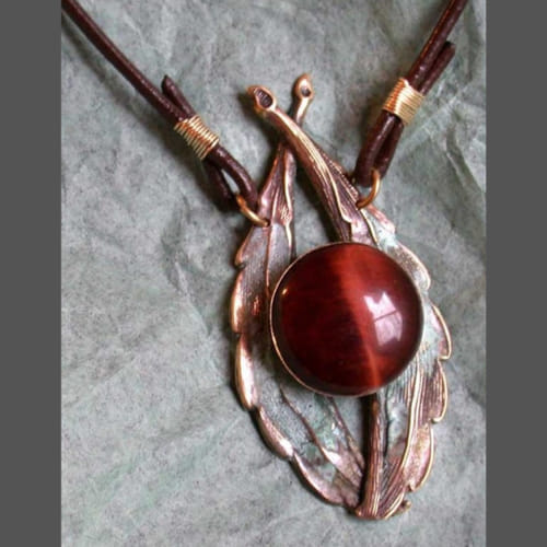Click to view detail for EC-092 Pendant Daylily Tiger Eye