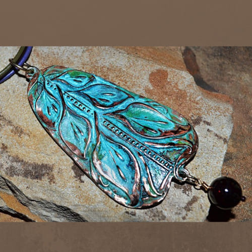Click to view detail for EC-097 Pendant Calla Lily on Rawhide Jasper $128
