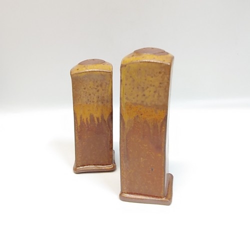 #221110 Salt & Pepper Shaker Tan/Brn $16.50 at Hunter Wolff Gallery