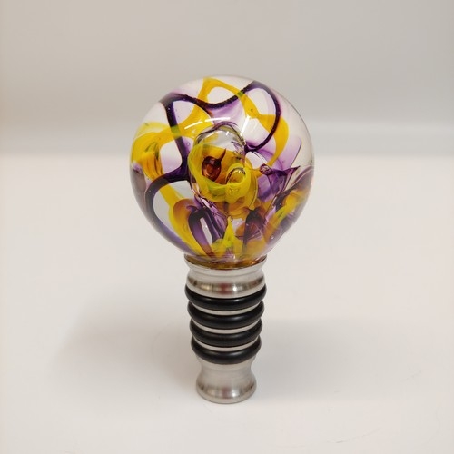 DG-101 Bottle Stopper Yellow & Purple $48.50 at Hunter Wolff Gallery