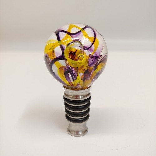 DG-101 Bottle Stopper Yellow & Purple $48.50 at Hunter Wolff Gallery