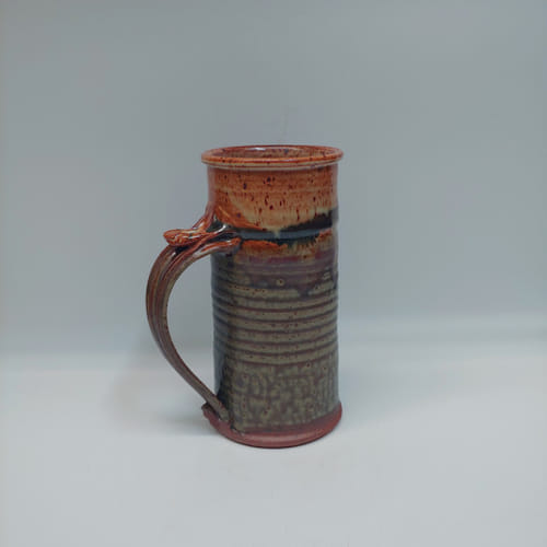 #220210 Beer Stein Green/Rust/Black $22 at Hunter Wolff Gallery