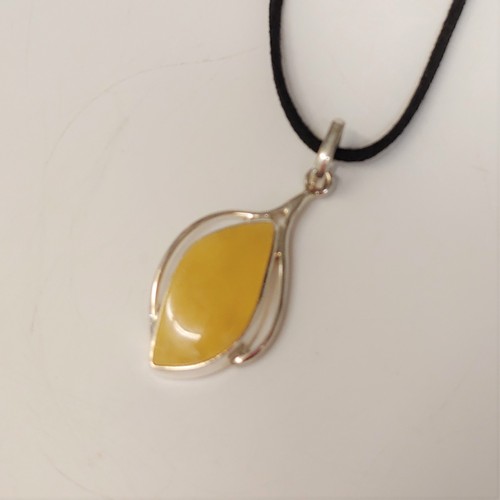 HWG-102 Pendant Yellow Leaf Shape $74 at Hunter Wolff Gallery