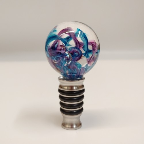 Click to view detail for DG-103 Bottle Stopper Aqua & Purple $48.50