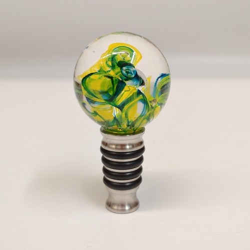 DG-105 Bottle Stopper Blue & Lime $48.50 at Hunter Wolff Gallery