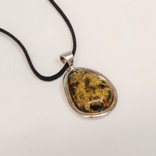 HWG-106 Pendant Green Amber; Irregular Oval $90 at Hunter Wolff Gallery