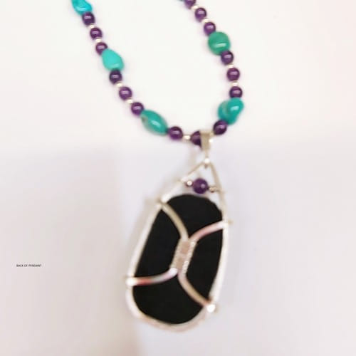 DKC-1076 Necklace, TQ, Copper, Amethyst $225 at Hunter Wolff Gallery