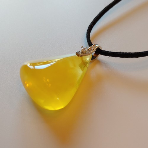 HWG-107 Pendant Yellow Triangular Shape; CZ Accent $93 at Hunter Wolff Gallery