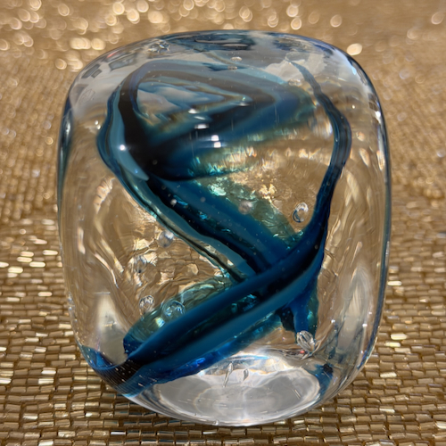 Click to view detail for DB-1099 Paperweight - Square Teal 2.5x2.5 $75