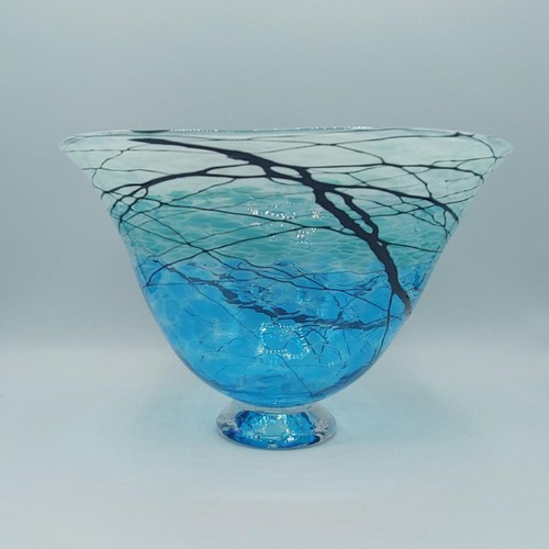 DB-603 Bowl - Aqua Lightning 9x9 $195 at Hunter Wolff Gallery