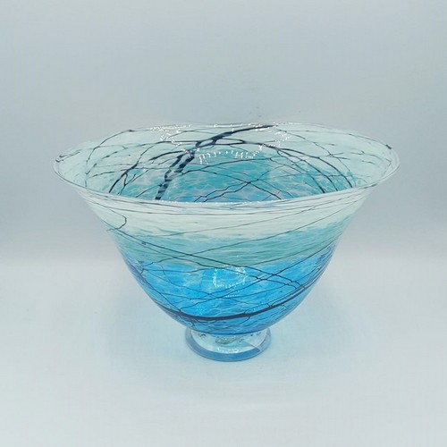 DB-603 Bowl - Aqua Lightning 9x9 $195 at Hunter Wolff Gallery