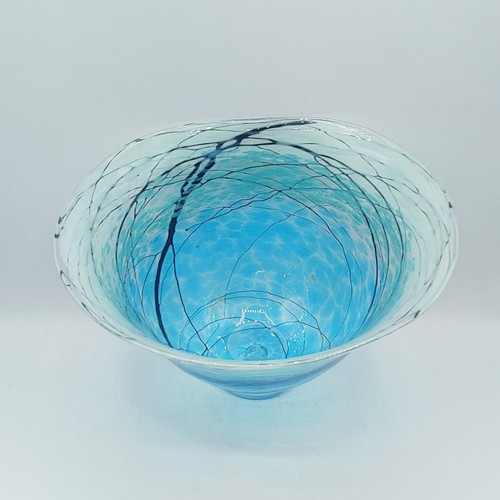 DB-603 Bowl - Aqua Lightning 9x9 $195 at Hunter Wolff Gallery