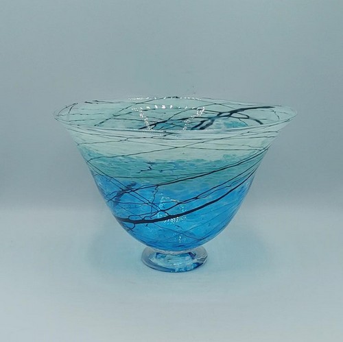 DB-603 Bowl - Aqua Lightning 9x9 $195 at Hunter Wolff Gallery