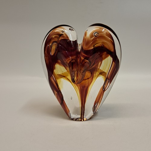 DG-112 Blown Glass Heart Dark Red $112 at Hunter Wolff Gallery