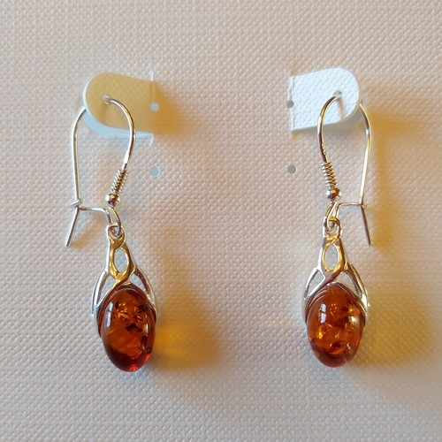 HWG-114 Earrings Amber Drops $30 at Hunter Wolff Gallery