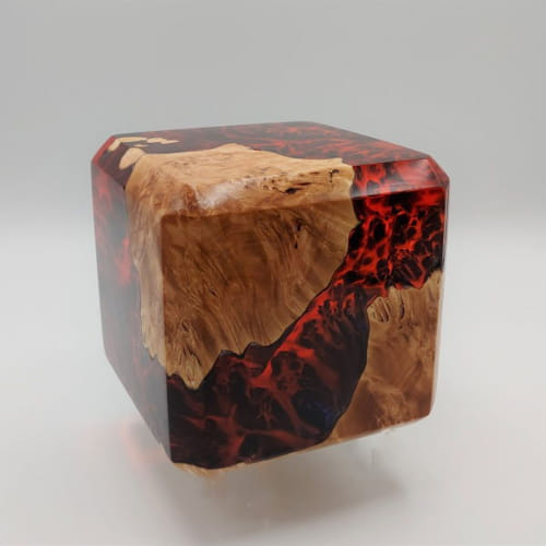 SH115 Fire Cube Red 4 at Hunter Wolff Gallery