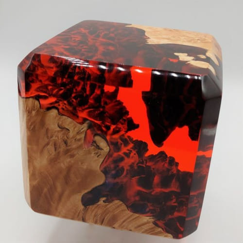 SH115 Fire Cube Red 4 at Hunter Wolff Gallery