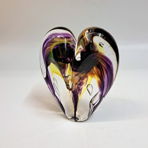 DG-124 Heart Purple & Yellow $110 at Hunter Wolff Gallery