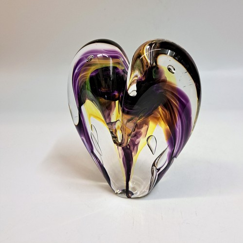 DG-124 Heart Purple & Yellow $110 at Hunter Wolff Gallery