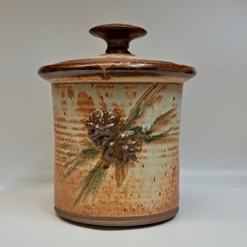 #230113 Canister, Lidded Pine Cone 7x7 $35 at Hunter Wolff Gallery