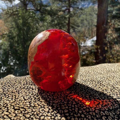SH135 Fire Egg Double Capped 4 $200 at Hunter Wolff Gallery