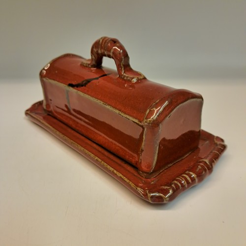 Click to view detail for #241138 Butter Dish Red $24