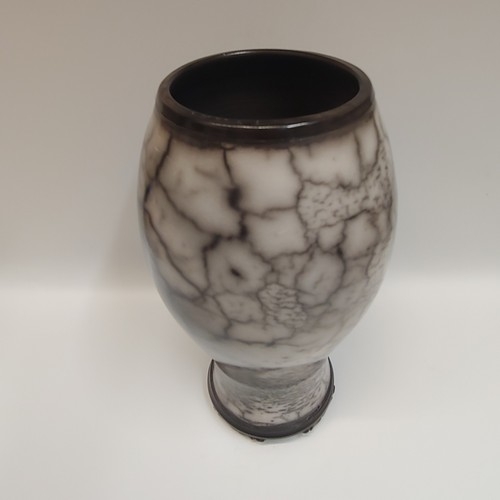 BS-013 Raku Vase, Naked 9.75x5 $175 at Hunter Wolff Gallery