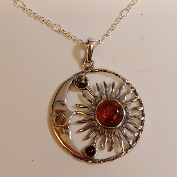 HWG-158 Pendant, Moon & Sunburst $33 at Hunter Wolff Gallery