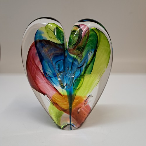 DG-163 Blown Glass Heart Lime, Teal, Rose $112 at Hunter Wolff Gallery