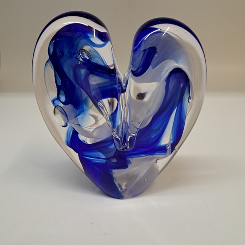 DG-167 Blown Glass Heart Blue Cobalt $112 at Hunter Wolff Gallery
