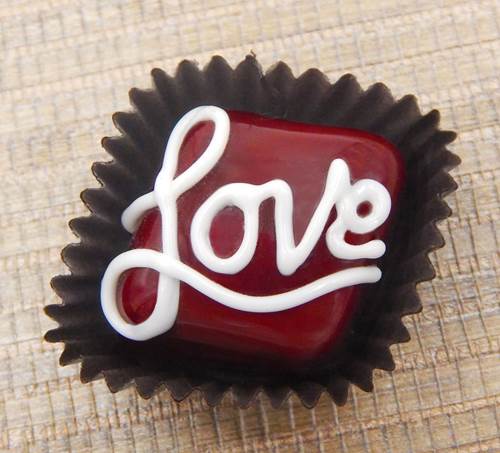 HG-008 Cherry Red & White Chocolate  LOVE $43 at Hunter Wolff Gallery