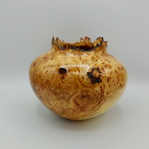 JW-172 Aspen Burl Vessel 7x8.5 $400 at Hunter Wolff Gallery