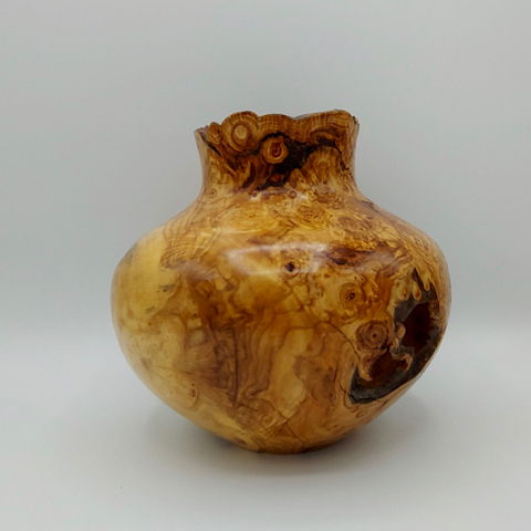 JW-173 Aspen Burl Vessel 9.5x7 at Hunter Wolff Gallery