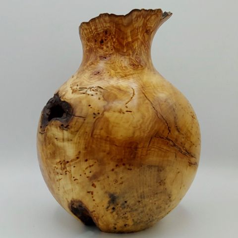 JW-174 Aspen Burl Vessel 7.5x7 $350 at Hunter Wolff Gallery