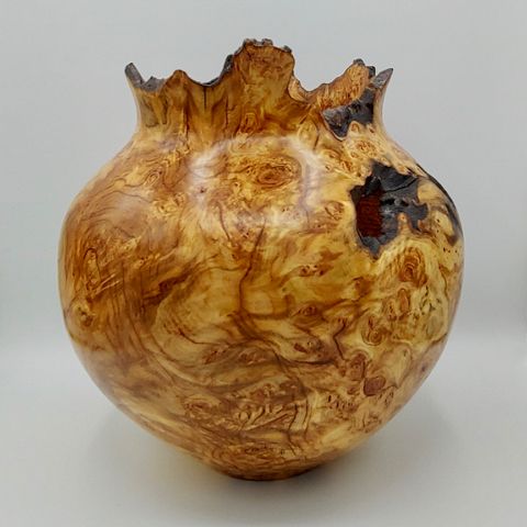 JW-175 Aspen Burl Vessel 11.75x10.5 $800 at Hunter Wolff Gallery