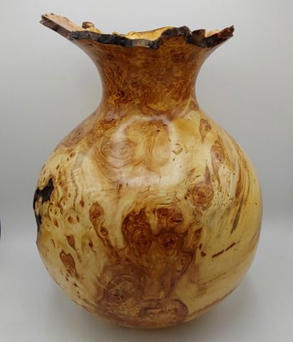 JW-176 Aspen Burl Vessel, Tall 15.5x11 $1100 at Hunter Wolff Gallery