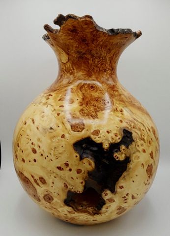 JW-176 Aspen Burl Vessel, Tall 15.5x11 $1100 at Hunter Wolff Gallery